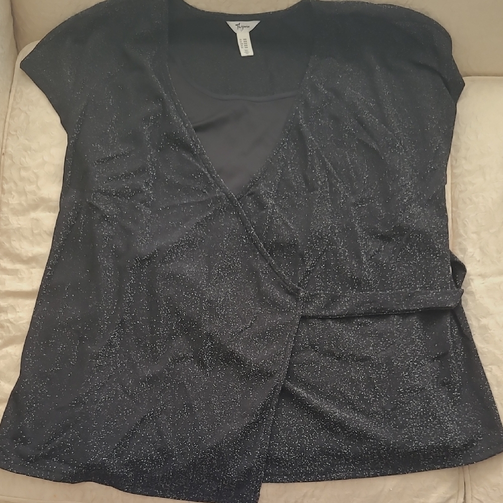 Black Wrap Blouse